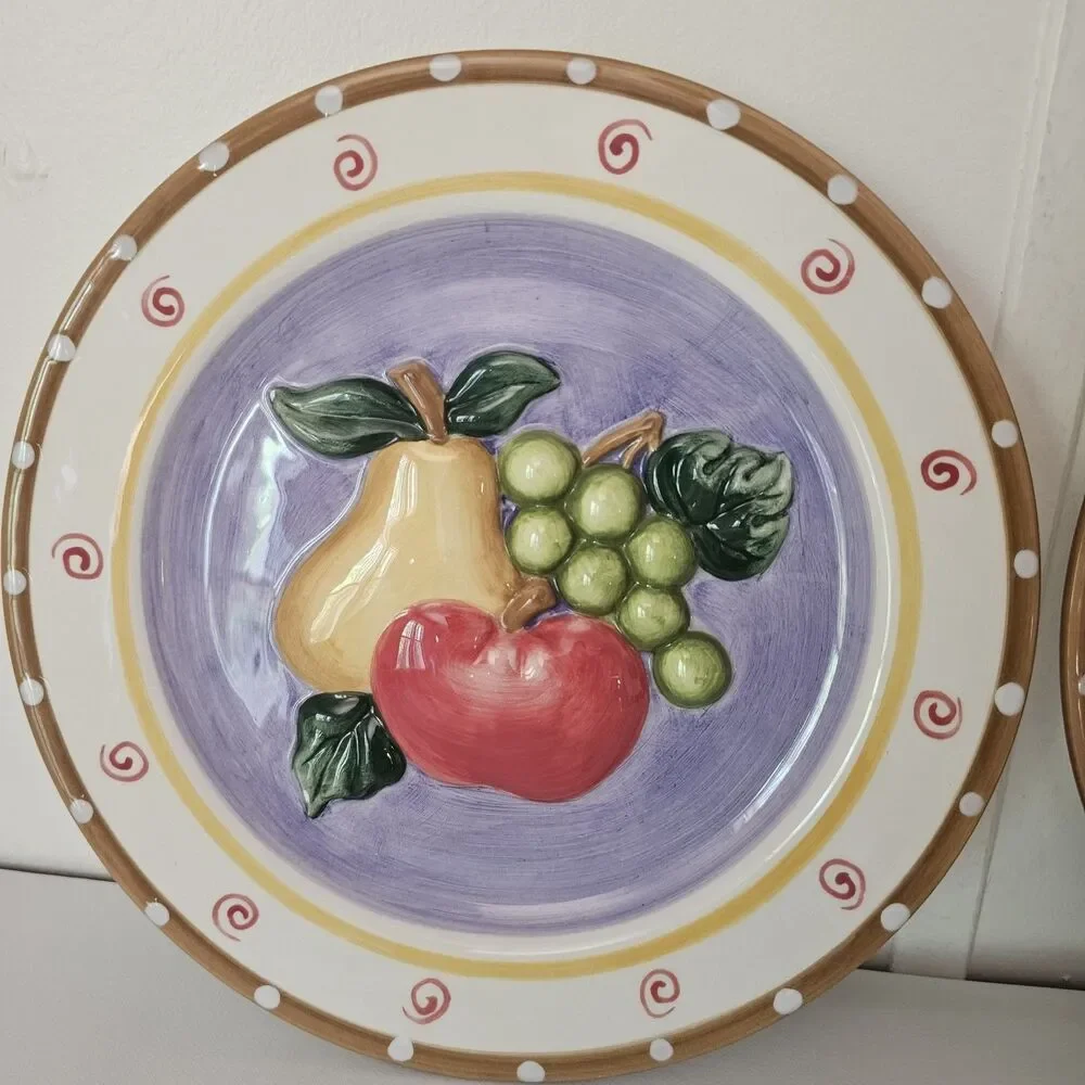 Set of 2 Vintage CBK Ltd 2002 Hand Painted Ceramic Plates 10